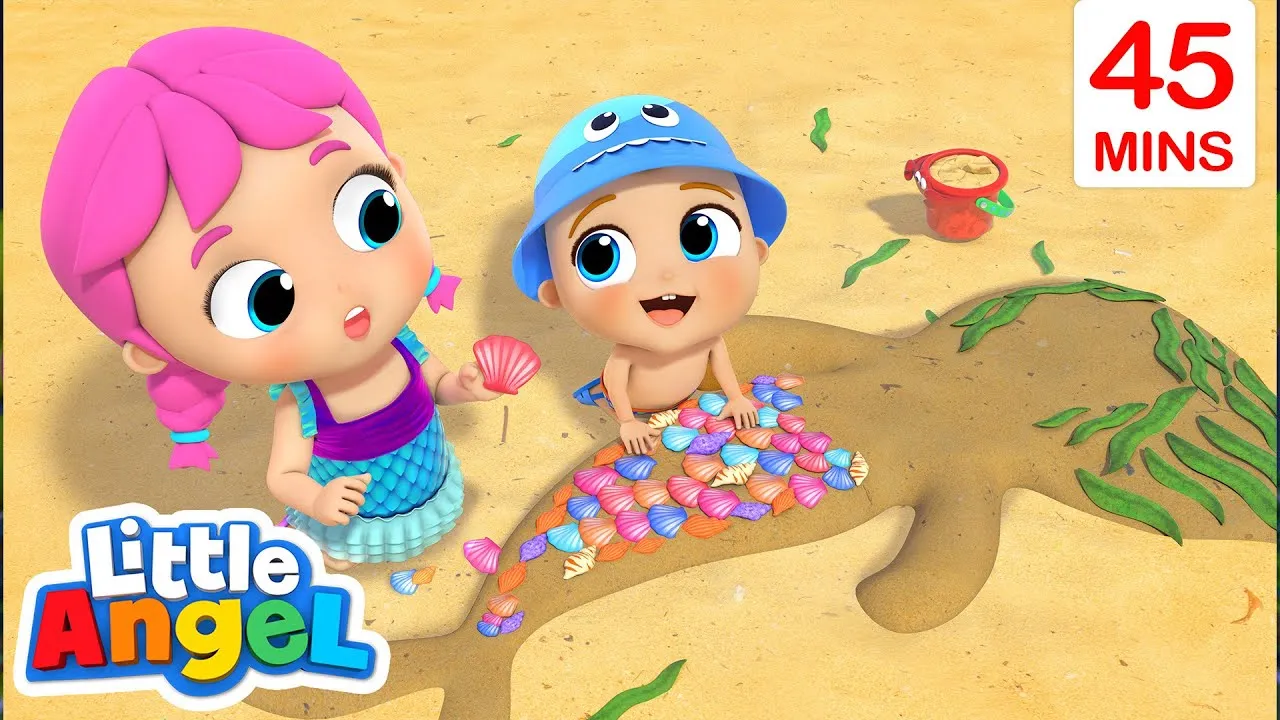 Mermaid Sand Sculptures Song | Little Angel Kids Songs & Nursery Rhymes